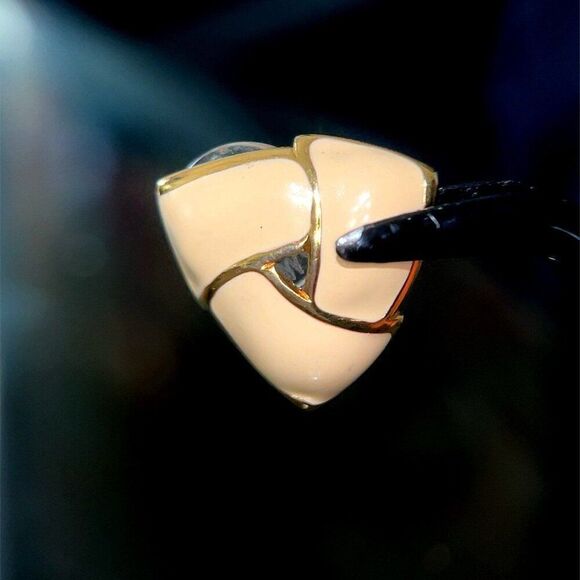 Triangular Enamel Earrings - Picture 3 of 4